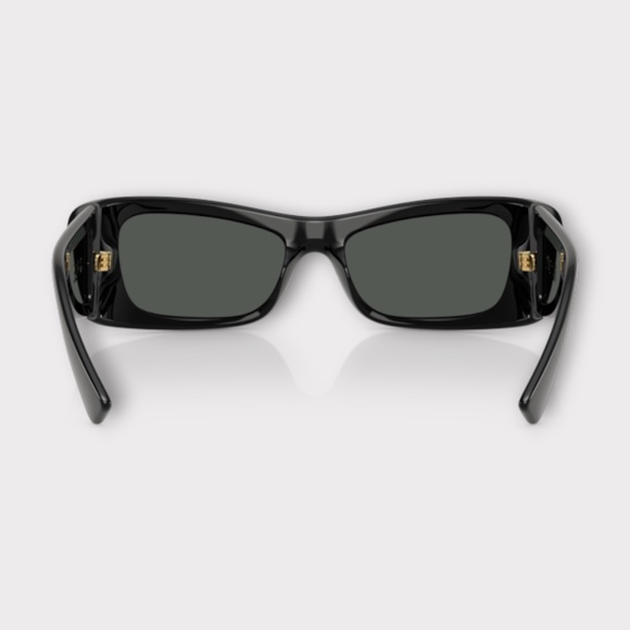 Versace VE2232 143887 Womens Sunglasses in Black Frame, Dark Grey Lens